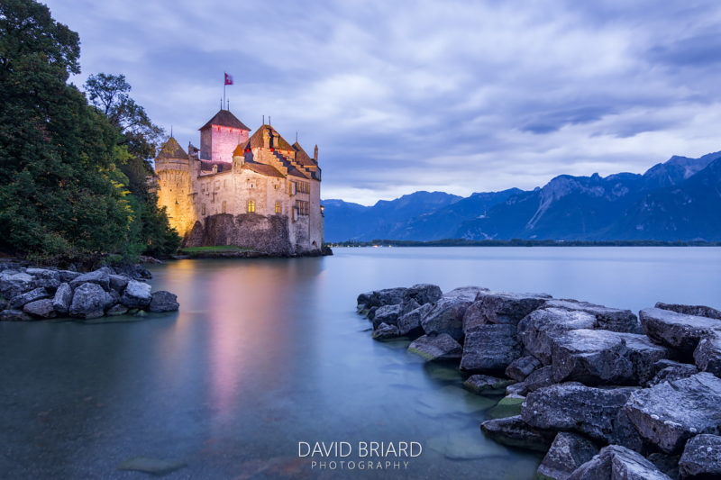 Chillon Castle illuminated on the shore of the Geneva Lake © David Briard