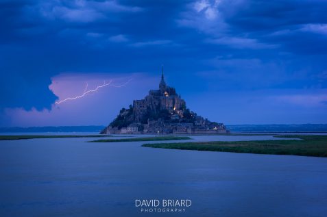 Storm and lightning over Mont Saint-Michel © David Briard